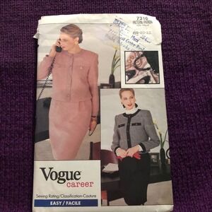 Vogue sewing pattern 7316 Womens suit pencil skirt pants sz 18 20 22